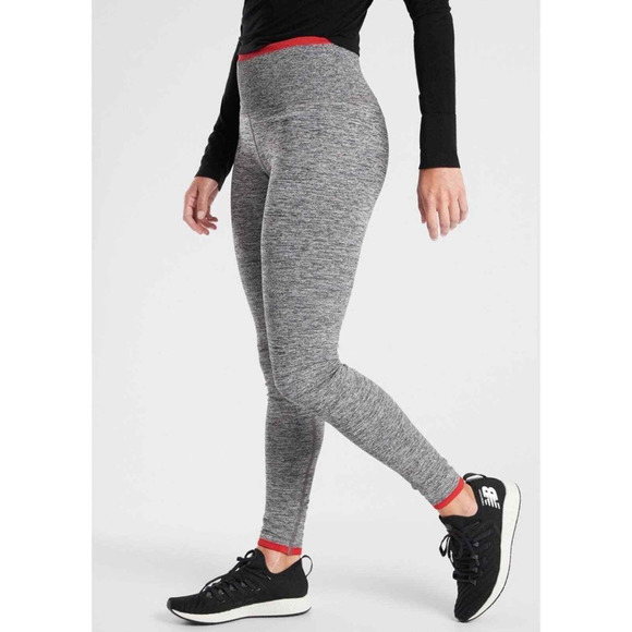 Athleta Pants - ATHLETA Andes High Rise 27" Gray Red Seamless Tight Legging Women Sz XS